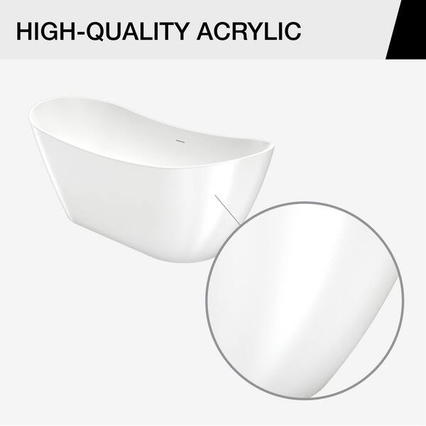makiba② MAAX Mahaba 67 in. x 29 in. Acrylic Freestanding Soaking Bathtub