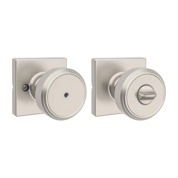 Maven Satin Nickel Square Bed/Bath Door Knob