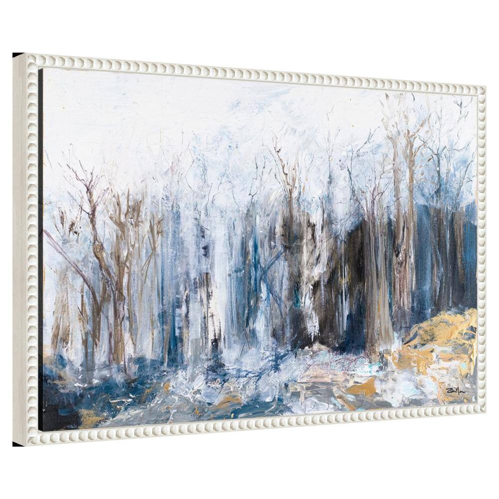 Serene Forest Landscape Beaded Framed Canvas Wall Art