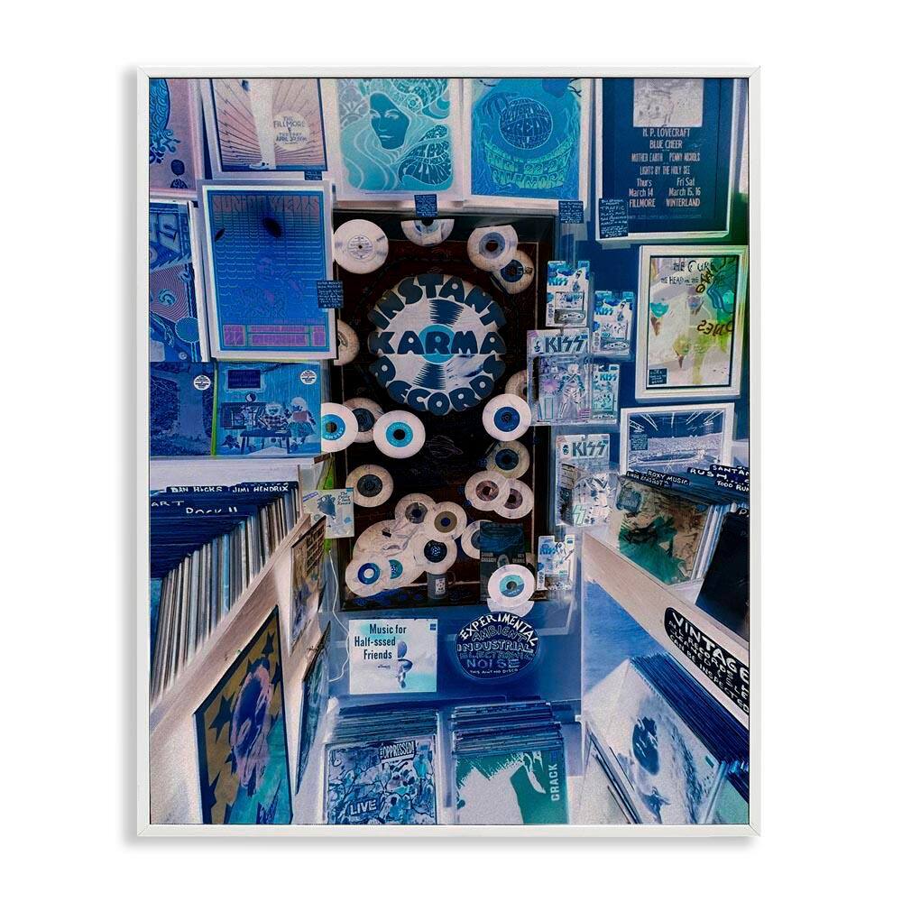 Vintage Record Store by Graffi*tee Studios White Framed Music Giclee Art Print 20 in. x 16 in. price history on PriceWatchPro