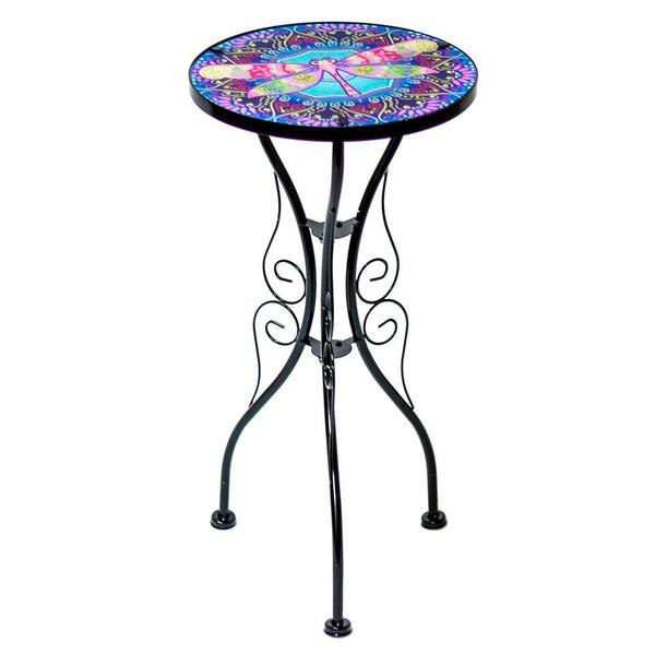 Trademark Innovations 22 in. Dragonfly Design Glass and Metal Outdoor