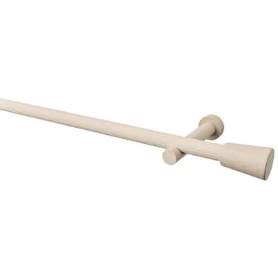 63 in. Single Curtain Rod in Classic White finish with Finial