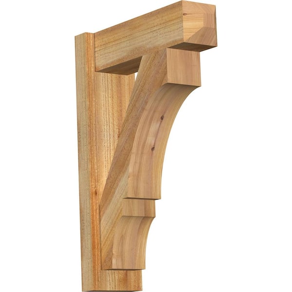 Ekena Millwork 6 in. x 26 in. x 18 in. Western Red Cedar Balboa Craftsman Rough Sawn Outlooker