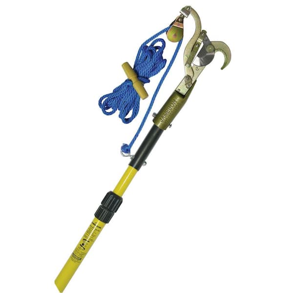 Jameson 7-14 ft. Telescoping Pole with Heavy Duty Side Cut Swivel Pulley Pruner and Rope