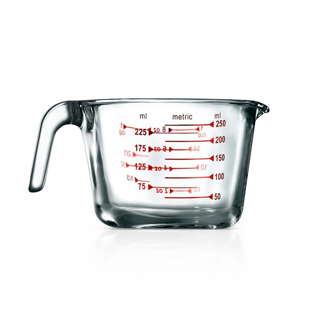 Oneida Stainless Steel Oval Measuring Cup with Rubber Handle Grip - 1/2 Cup