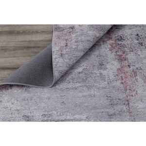 Omnia Purple 5 ft. x 7 ft. Abstract Area Rug