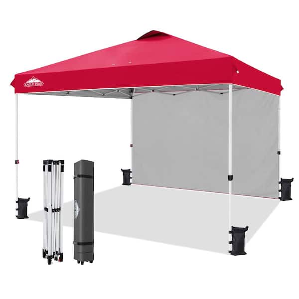12 ft. x 12 ft. Commercial Pop Up Canopy Tent with 1 Sidewall and 4-Sand Bags