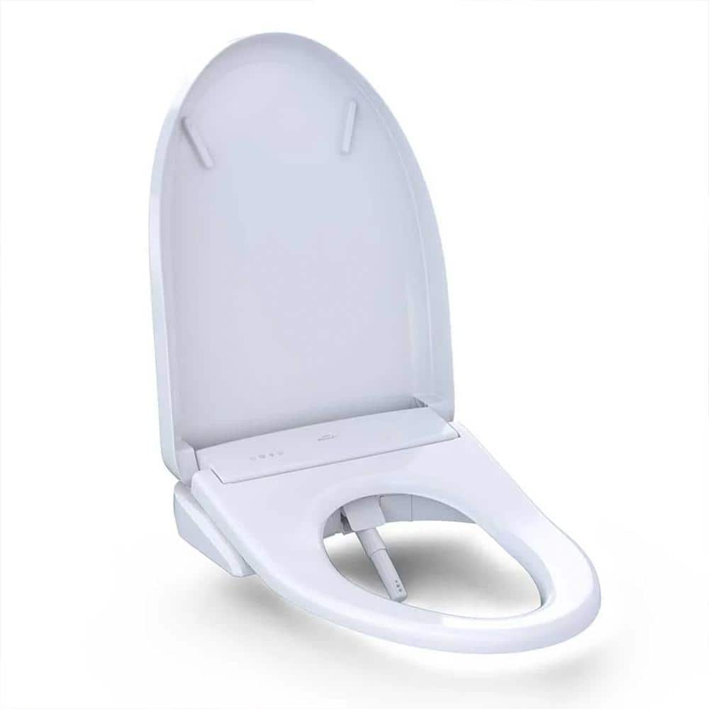 Cotton White Elongated Electronic Bidet Toilet Seat