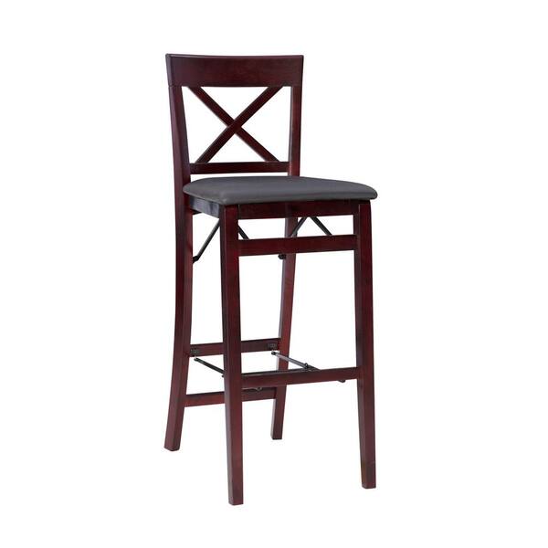 folding counter stool with back