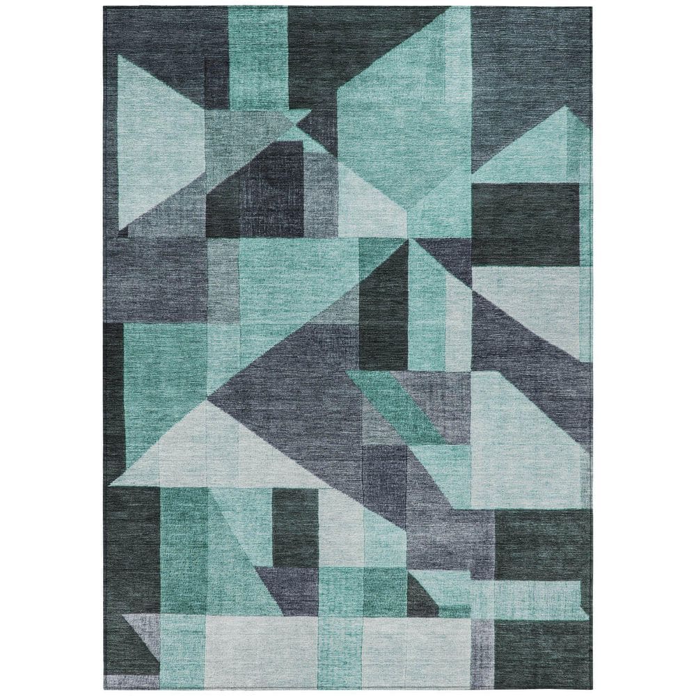 Chantille Machine Washable Indoor/Outdoor Abstract ACN2365 Teal 5 ft. x 7 ft. 6 in. Area Rug price history on PriceWatchPro