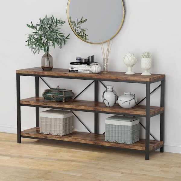 Modern Rustic Console Table - Soft Brown