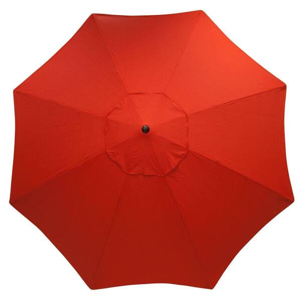 Hampton Bay 11 ft. Aluminum Market Patio Umbrella in Ruby Tweed