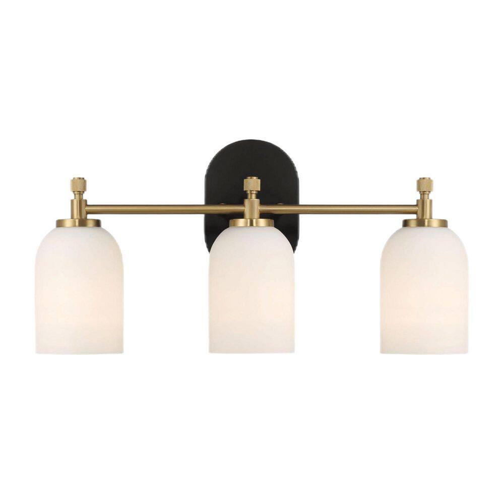 20.5 in. 3-Light Brushed Gold Vanity Light Wall Sconce with White Frosted Glass price history on PriceWatchPro