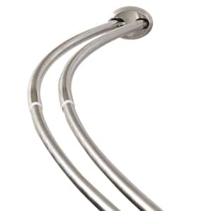 Rustproof 72 in. High-Grade Stainless Steel Dual Mount Double Curved Shower Rod in Brushed Nickel