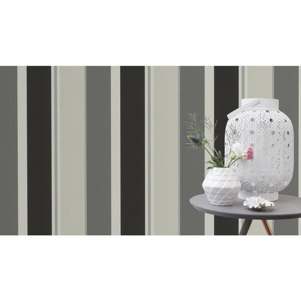 Walls Republic Bold Varied Stripe Wallpaper Grey & Black Paper Strippable  Roll (Covers 57 sq. ft.) R6598 - The Home Depot
