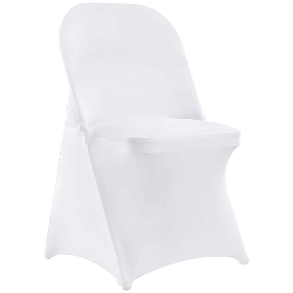 VEVOR White Stretch Spandex Chair Covers 12-Pieces Folding Kitchen