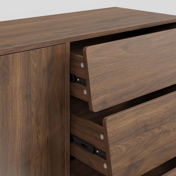 Spruce & Spring Kensa Walnut 58 in. 2-door 3-drawer Wood Buffet