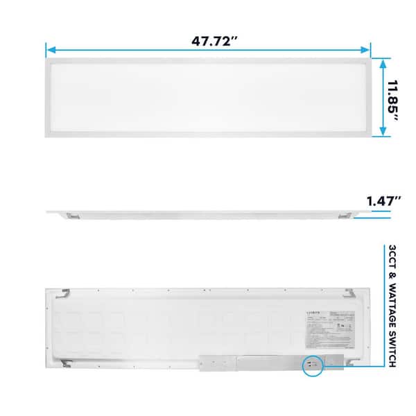 LUXRITE 1 x 4 ft. 3750/4375/5000 Lumen Integrated LED Panel Light 3 Color Options 3500K/4000K/5000K Dimmable 30/35/40W 4-Pack