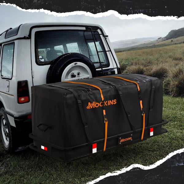 Mockins 60 in. x 24 in. x 6 in. Rustproof Cargo Carrier Hitch Mount 500 lbs. Cap Cargo Basket with Foldable Hitch Armand Net