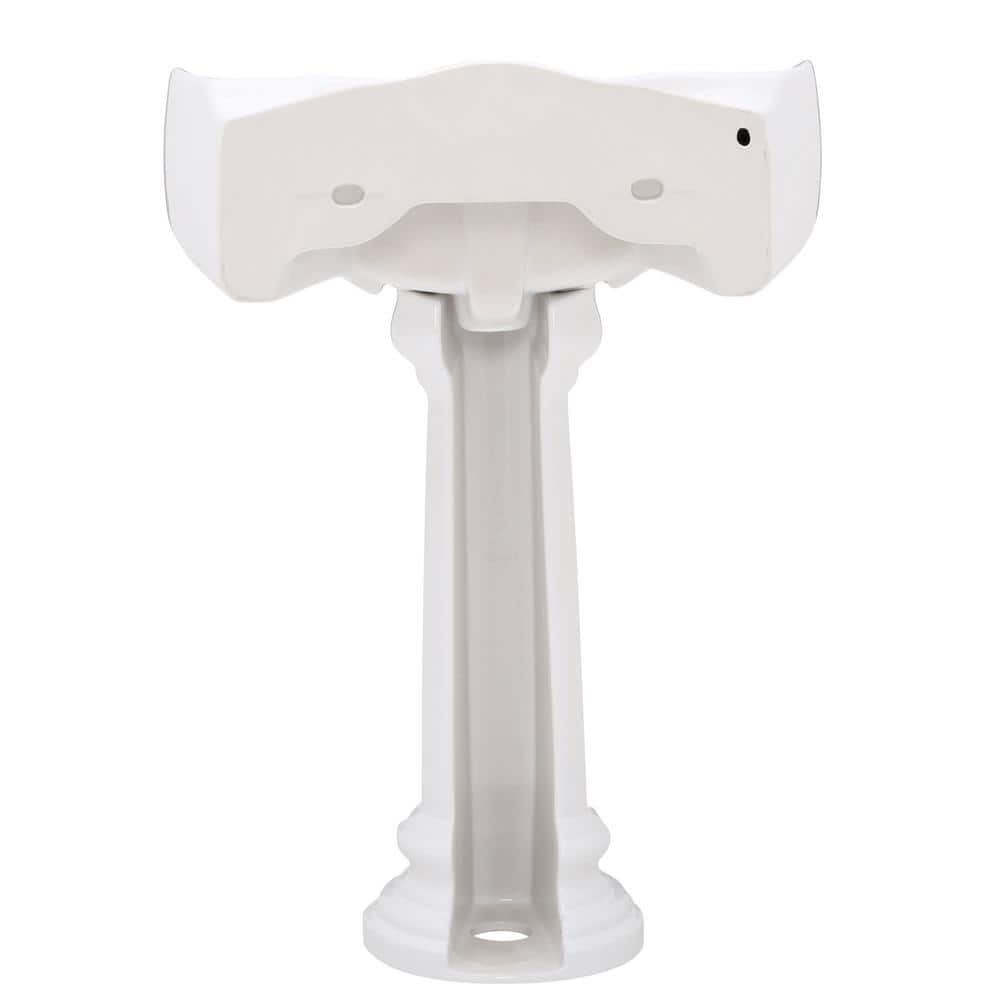 Victoria 26" White Ceramic Pedestal Bathroom Sink with Overflow