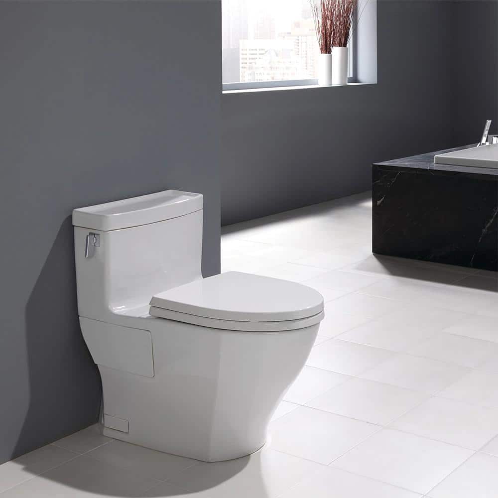 Bone Vitreous China Elongated One-Piece Toilet with Washlet Combo