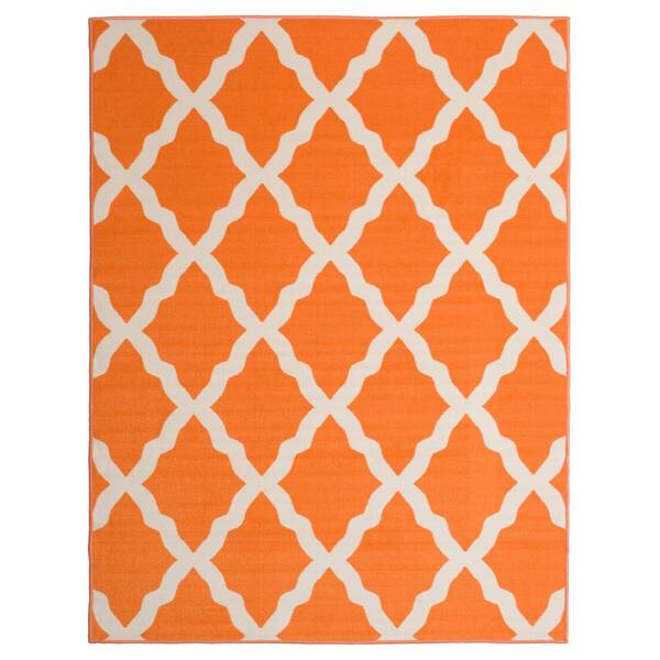 Non-Slip Rubberback Moroccan Trellis 3x5 Indoor Area Rug, 3'3 x 5