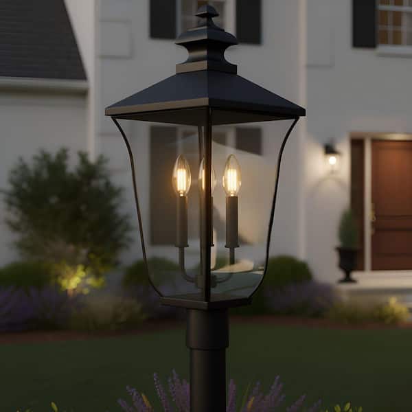 Quoizel Farley 3-Light Matte Black Steel Hardwired Outdoor Weather