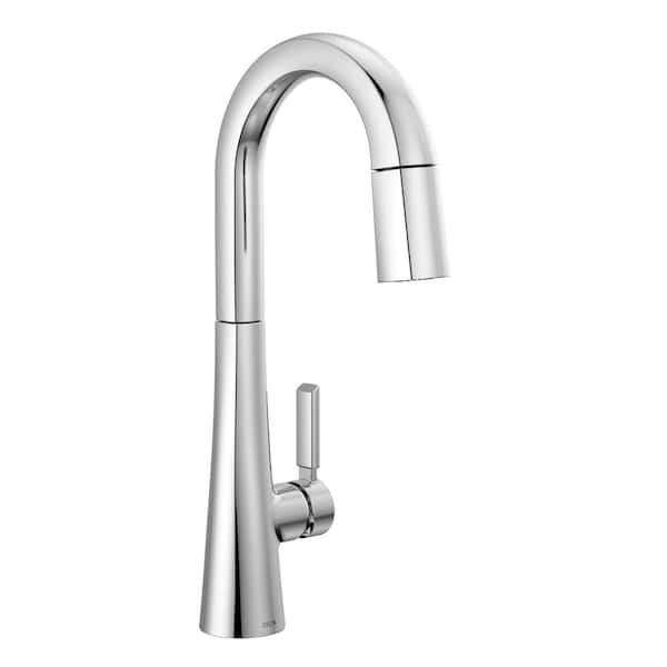 Delta Monrovia Single-Handle Pull Down Bar Faucet in Lumicoat Chrome