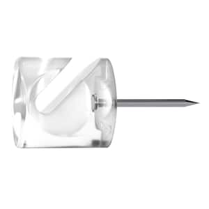 6-Pieces Clear Slotted Head Push Pin