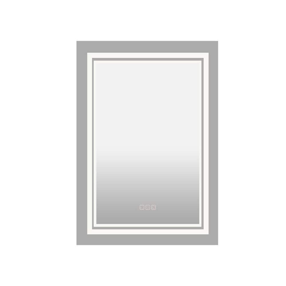 24 in. W x 32 in. H Rectangular Framless Wall Mirror with 3-Colors Stepless
