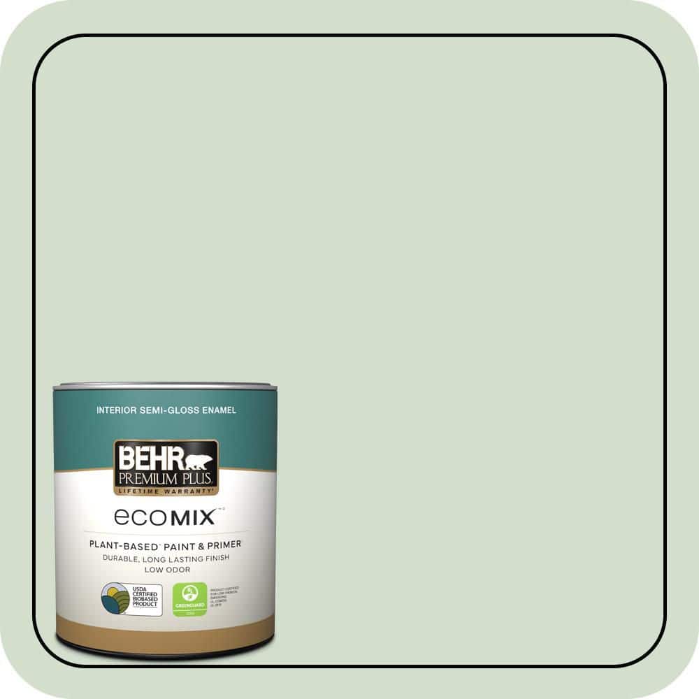 1 qt. #440E-2 Herbal Mist Semi-Gloss Enamel EcoMix Plant-Based Interior Paint & Primer price history on PriceWatchPro