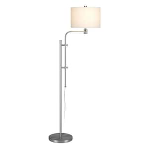 Polly 71- 1 and 2 in. Brushed Nickel Adjustable Height Floor Lamp
