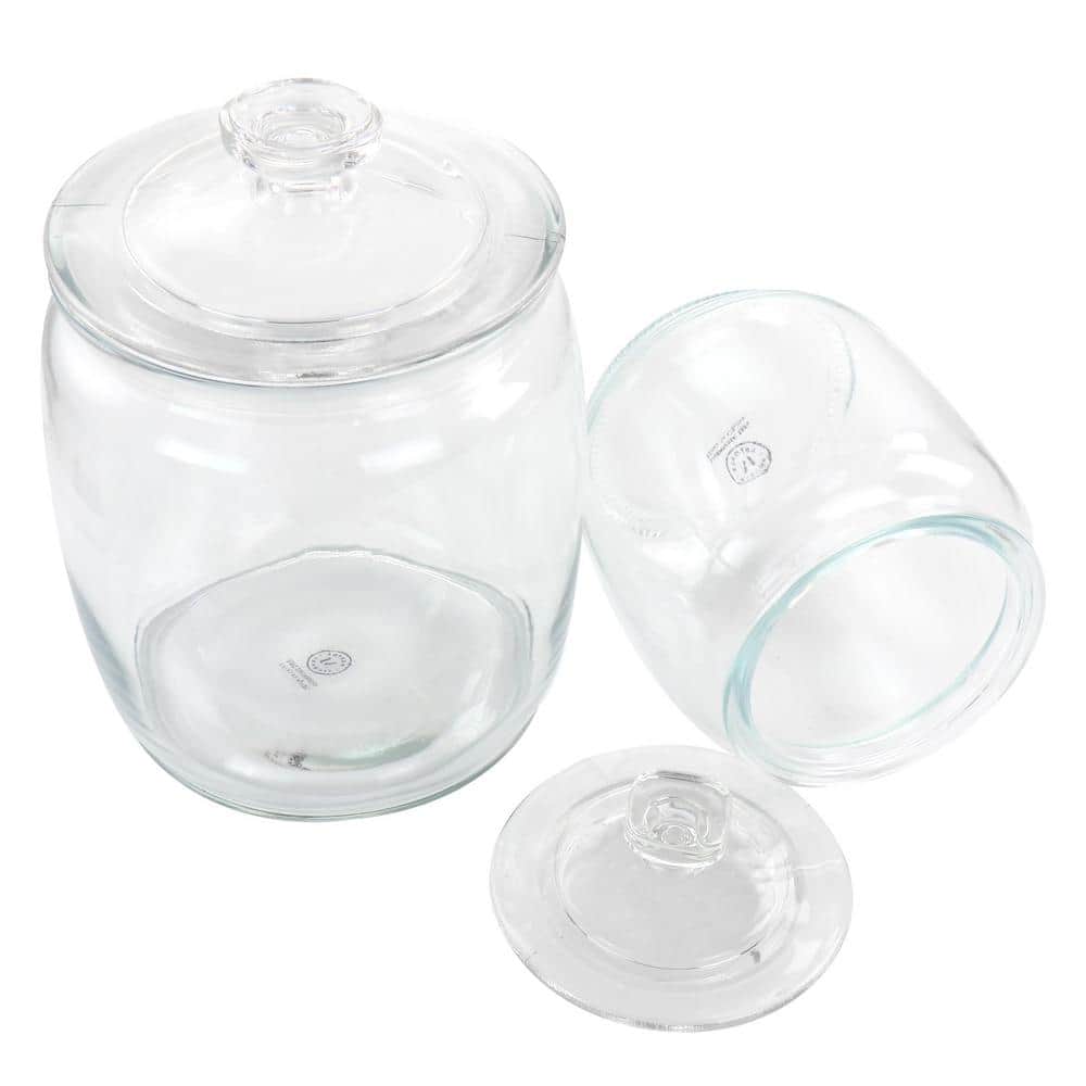 Clear Glass 4-Piece Airtight Canister Set with Twist Top Lids