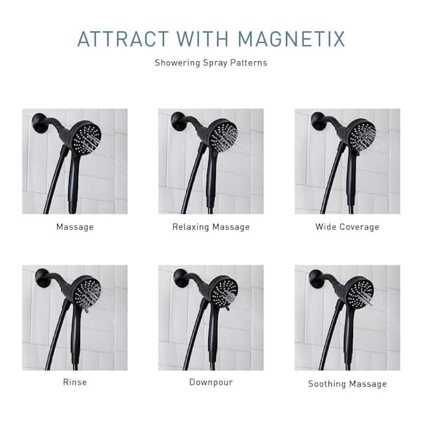 MOEN - Attract with Magnetix 6-Spray Single Wall Mount 3.75 in Handheld Adjustable Shower Head in Mediterranean Bronze