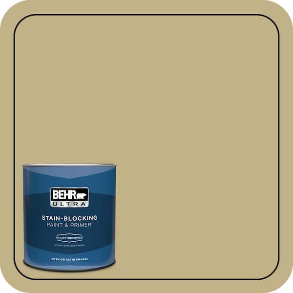 BEHR ULTRA 1 qt. #380F-5 Harmonic Tan Extra Durable Satin Enamel Interior Paint & Primer
