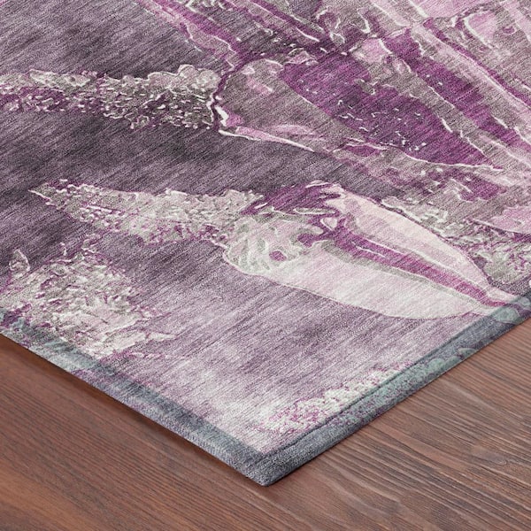 Chantille Machine Washable Indoor/Outdoor Abstract ACN2798 Purple 5 ft. x 7 ft. 6 in. Area Rug