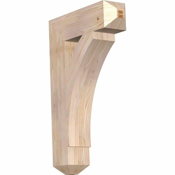 Ekena Millwork 5.5 in. x 34 in. x 22 in. Douglas Fir Thorton Craftsman Smooth Bracket