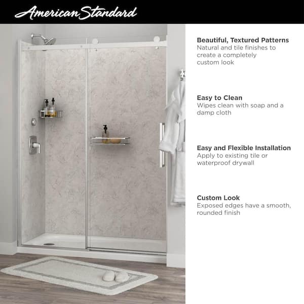 American Standard Passage Rectangular Shower Shelf in Brushed Metal