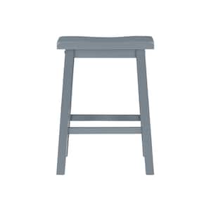 Darby Grey Wood Backless Counter Stool with Saddle Style Seat