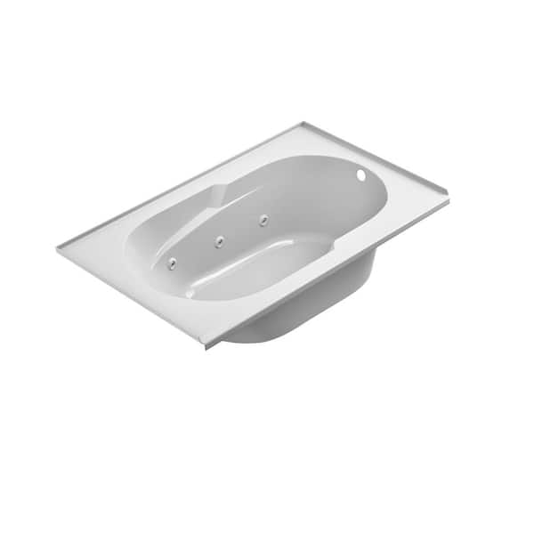 JACUZZI Signature 60 in. x 36 in. Rectangular Whirlpool Bathtub with Right Drain in White