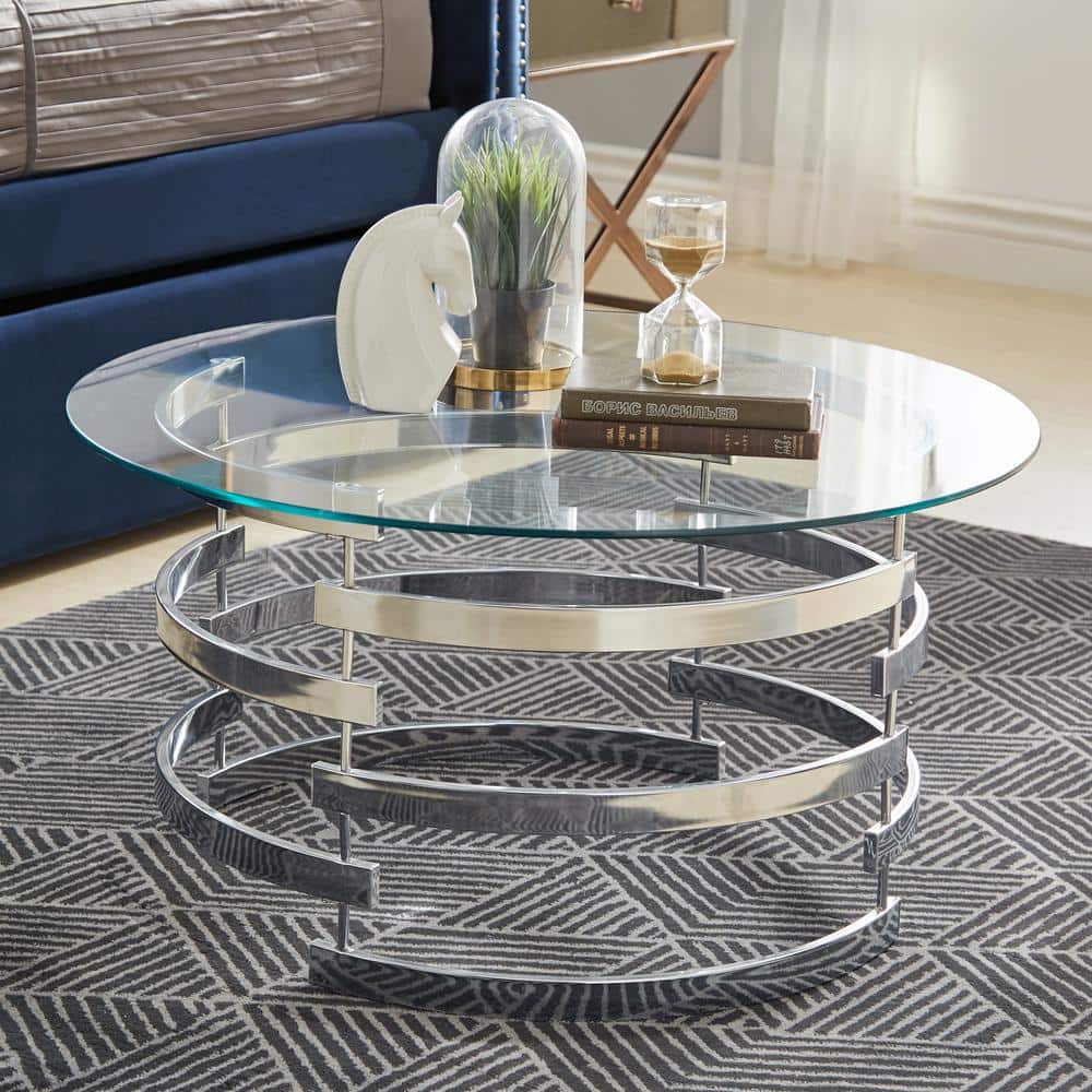 TRAPEZ オールクリアガラス coffee table