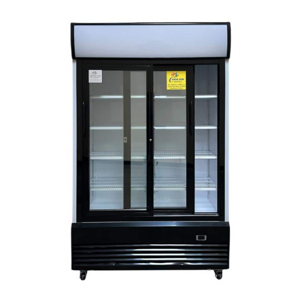 Cooler Depot 48 in. W 33.3 cu. ft. Comercial Reach-In Sliding Glass Door  Merchandiser Refrigerator in Black dxxlgd1200s - The Home Depot