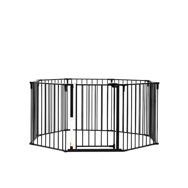 Regalo 4-in-1 Play Yard Configurable Metal Safety Gate Black
