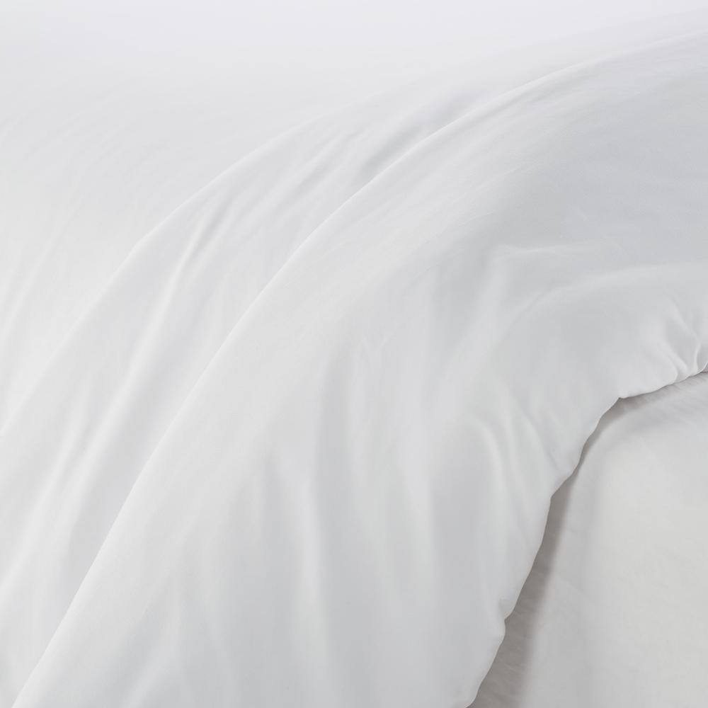 White Microfiber Queen Duvet Cover Set with Shams