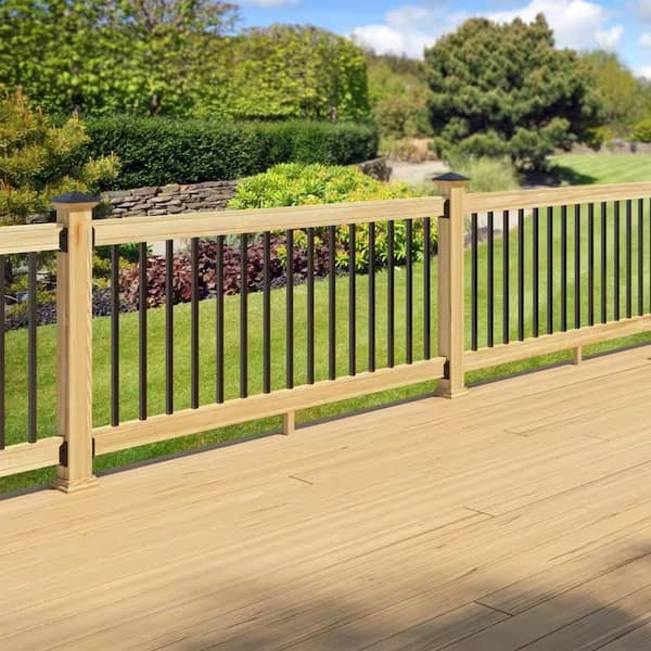 6 ft. Southern Yellow Pine Rail Kit with Aluminum Square Balusters