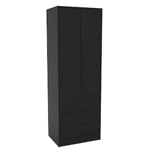 Black Armoire with 2-Drawers/2-Doors 70 in. H x 24.5 in. W x 17.5 in. D