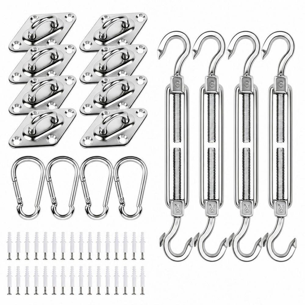 6 in. Stainless Steel Installation Hardware Kit for Triangle Rectangle Outdoor Sun Shade Sails (80-Piece) price history on PriceWatchPro