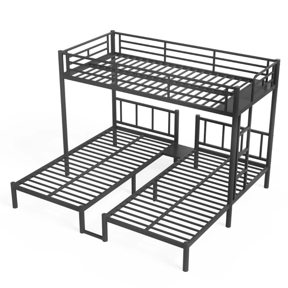 Black Metal Twin over Twin over Twin Bunk Bed
