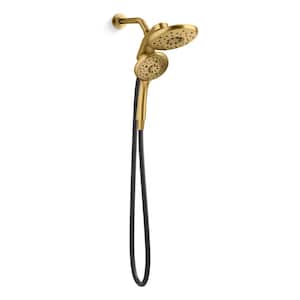 Claro 1-Spray Dual Wall-Mount Fixed and Handheld Shower Head 1.75 GPM in Vibrant Brushed Moderne Brass