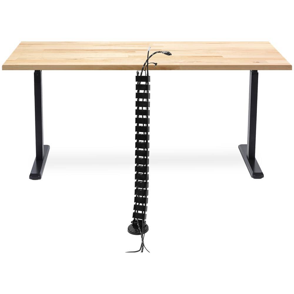 Black Adjustable Steel and ABS Desk Cable Organizer